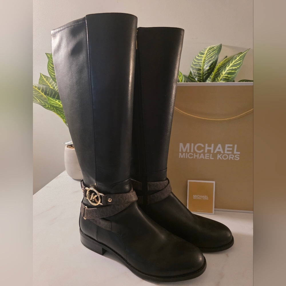 Michael Kors Black Knee Height Boots